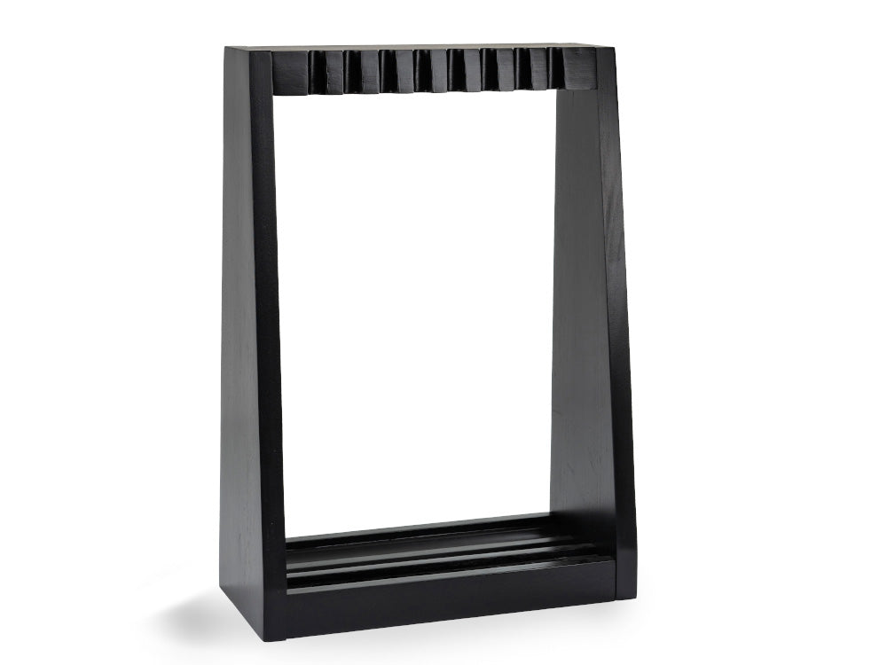 frame of a pool cue rack standing upright