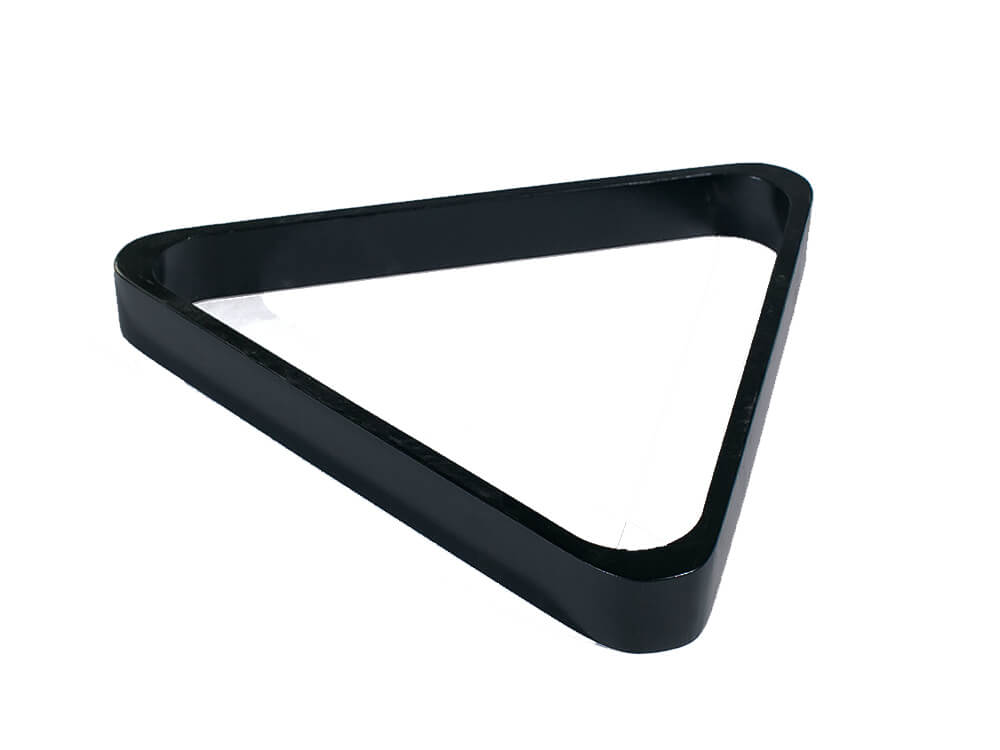 Doweled 8-ball pool rack in black