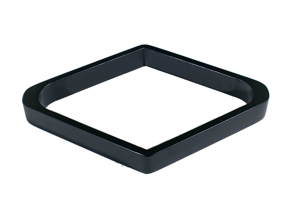 Doweled 8-ball pool rack in black