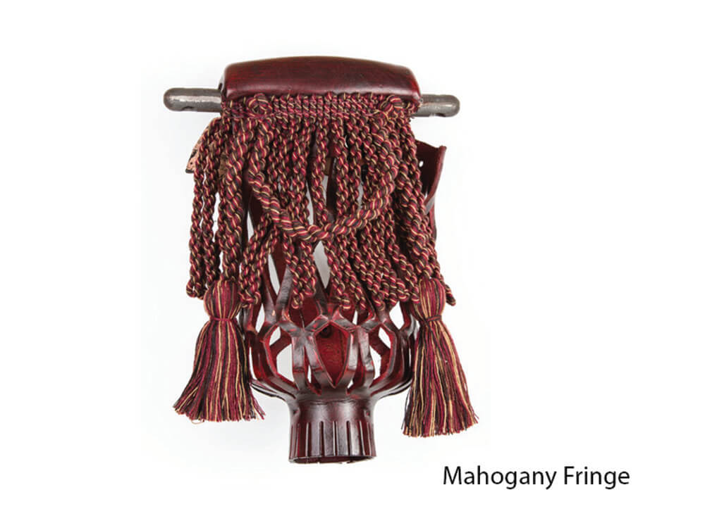 Pool table fringe pockets in Mahogany