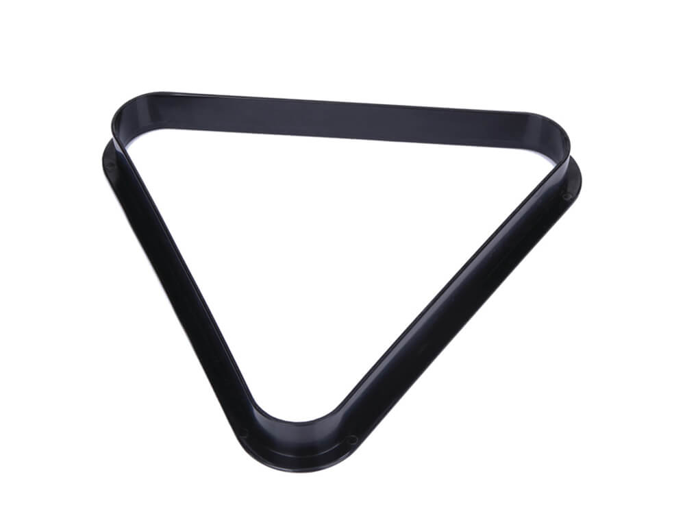 Doweled 8-ball pool rack in black