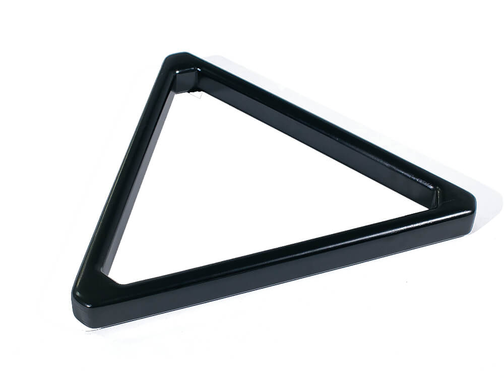 Bullnose 8-ball pool rack in Black