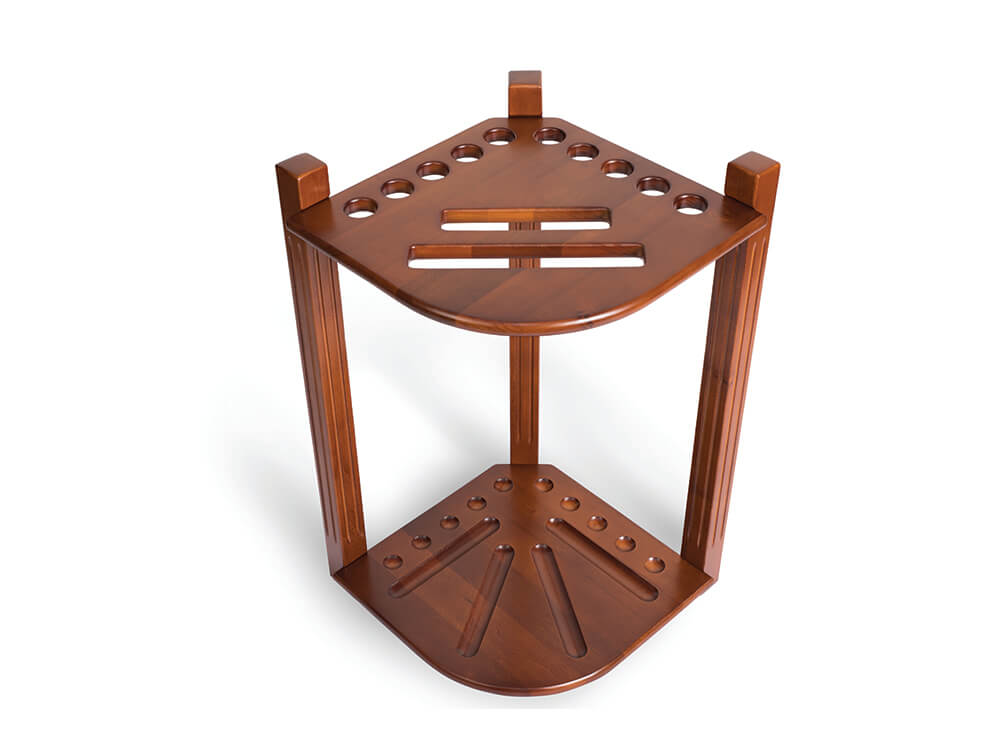 corner pool cue rack