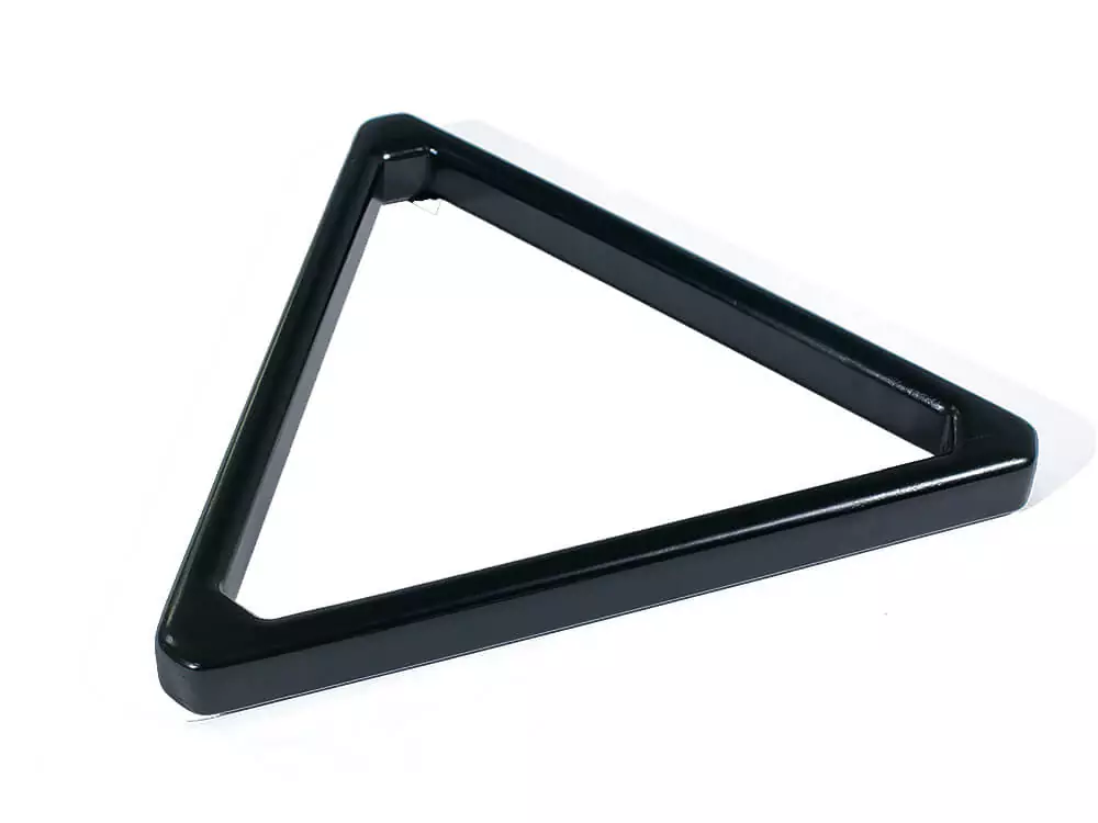 Bullnose 8-ball pool rack in Black