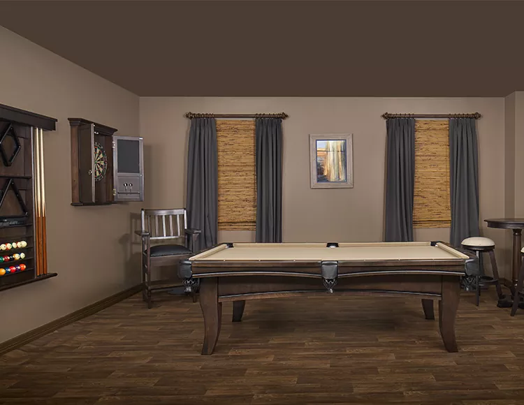 carter pool table in gray walnut