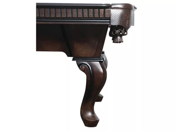 Leg of a pool table in a ball and claw style