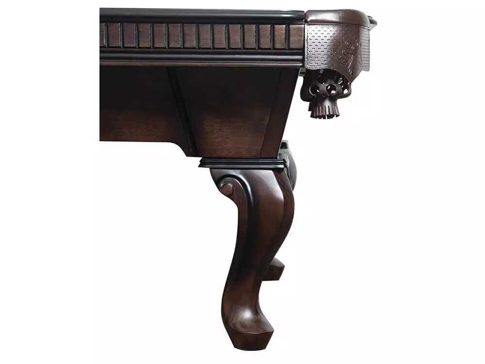 Leg of a pool table in a ball and claw style