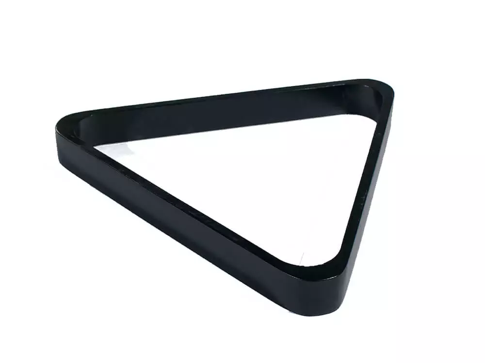 Doweled 8-ball pool rack in black