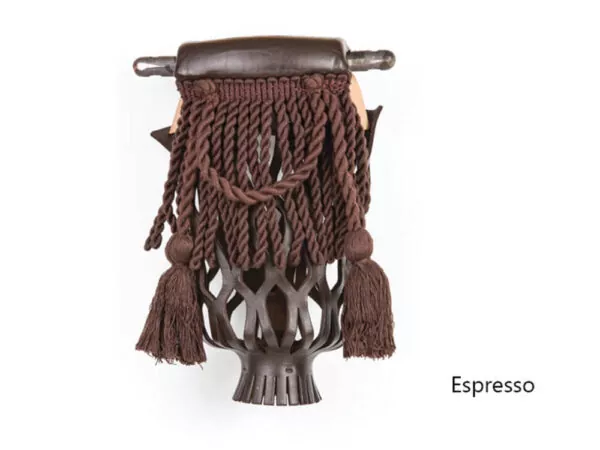 Leather Pool Table fringe pocket in espresso