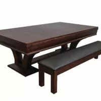 Hamilton pool table with dining top and bench