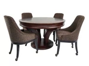 convertible dining and poker table with chair set