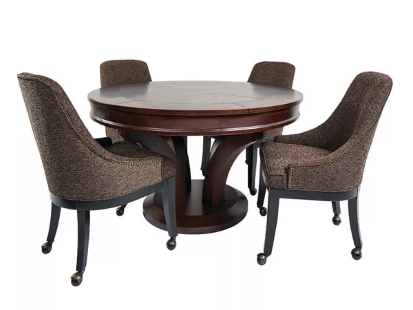 convertible dining and poker table with chair set
