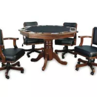 poker table with chairs set