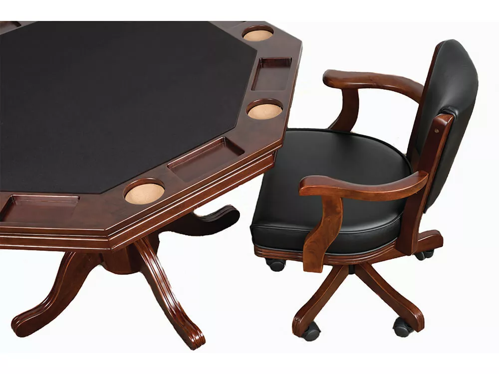 espresso poker table and chair