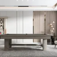 Shuffleboards Enhance Interaction | Luxury Silverton Collection Game Tables and pool cue rack