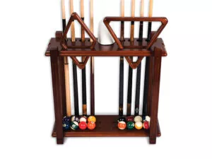 Straight pool accessories floor rack with components