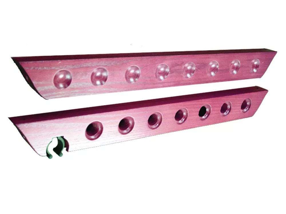 Two-piece Wooden pool cue wall rack Mahogany