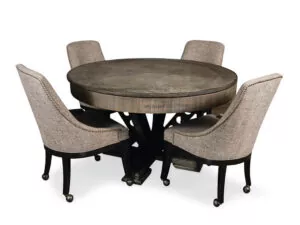 convertible Vienna dining and poker table with chair set