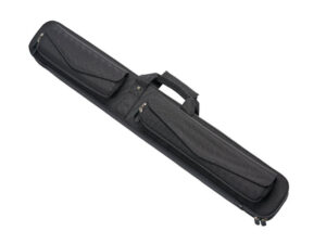 Black pool cue case on a white background
