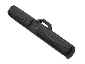 Black pool cue case on a white background