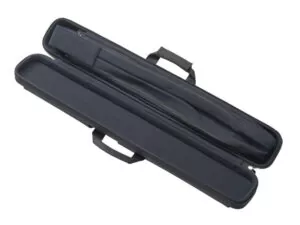 Side open pool cue case with two pockets