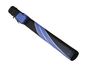 Oval pool Cue Case in Black with Blue