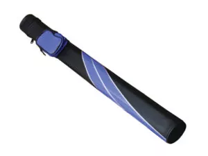 Oval pool Cue Case in Black with Blue