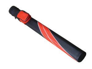 Oval pool Cue Case in Black with Red