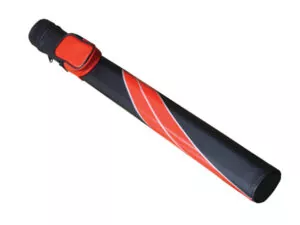Oval pool Cue Case in Black with Red