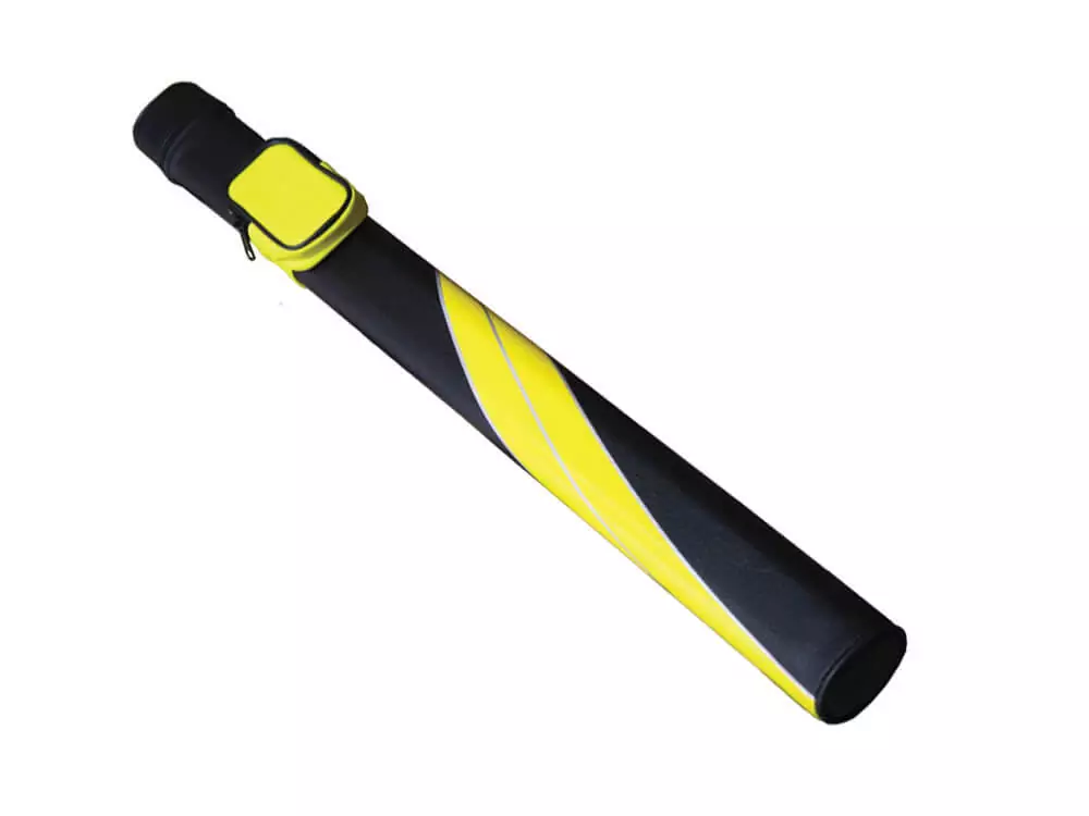 Oval pool Cue Case in Black and Yellow