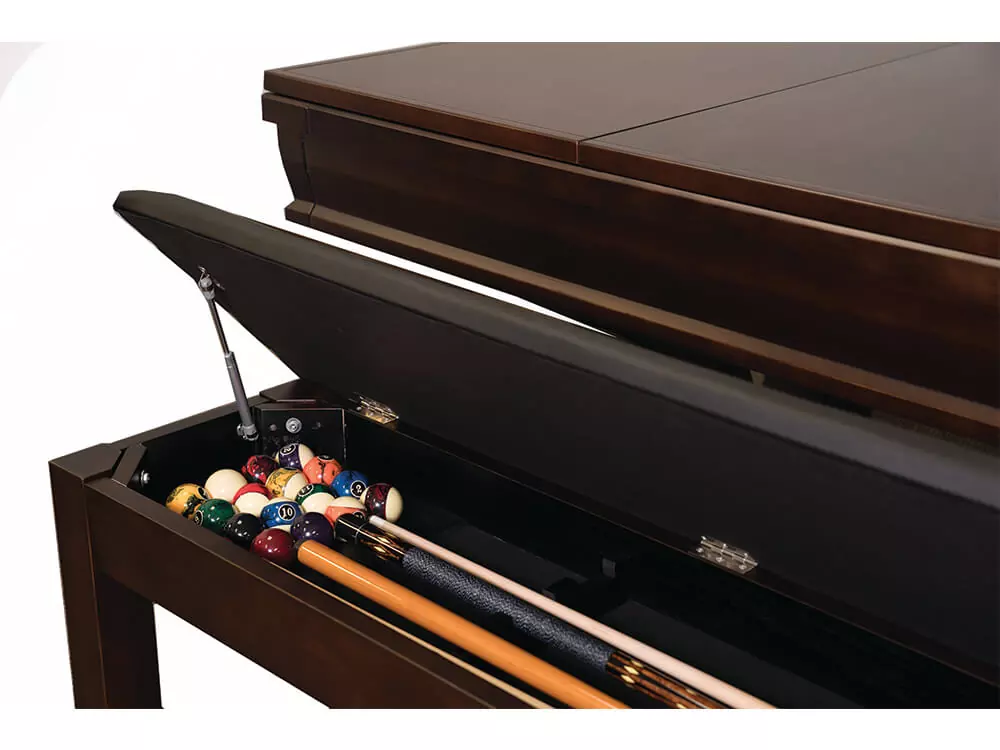 Espresso pool table bench