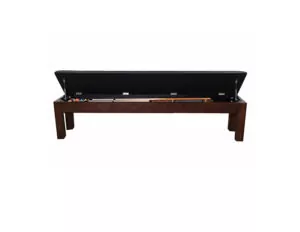 open bench with pool table accessories