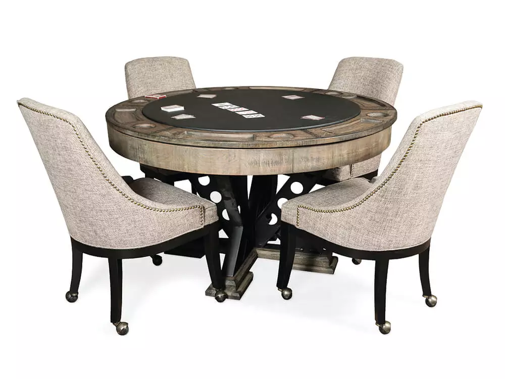 convertible Vienna dining and poker table with chair set