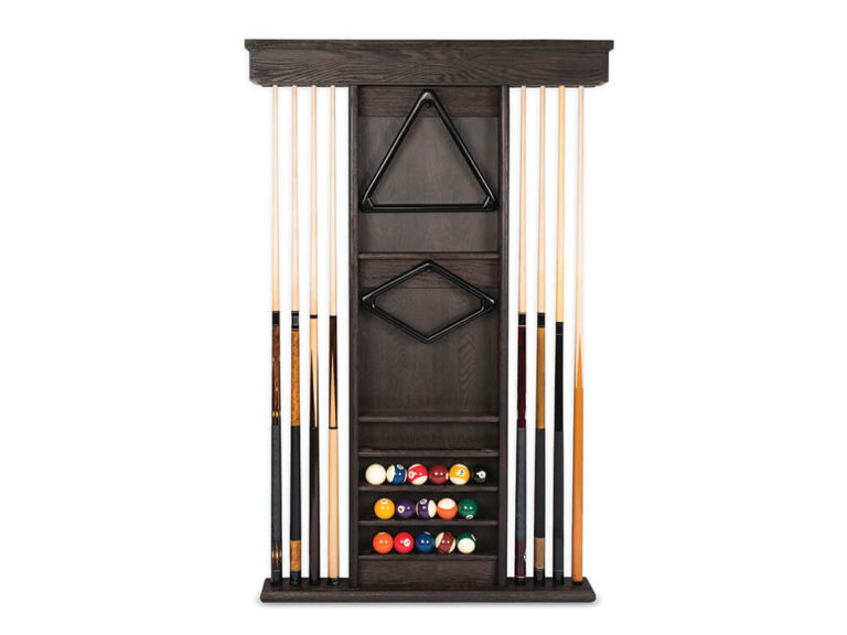 Stylish Charcoal Brown Pool Cue Wall Rack Presidential Billiards