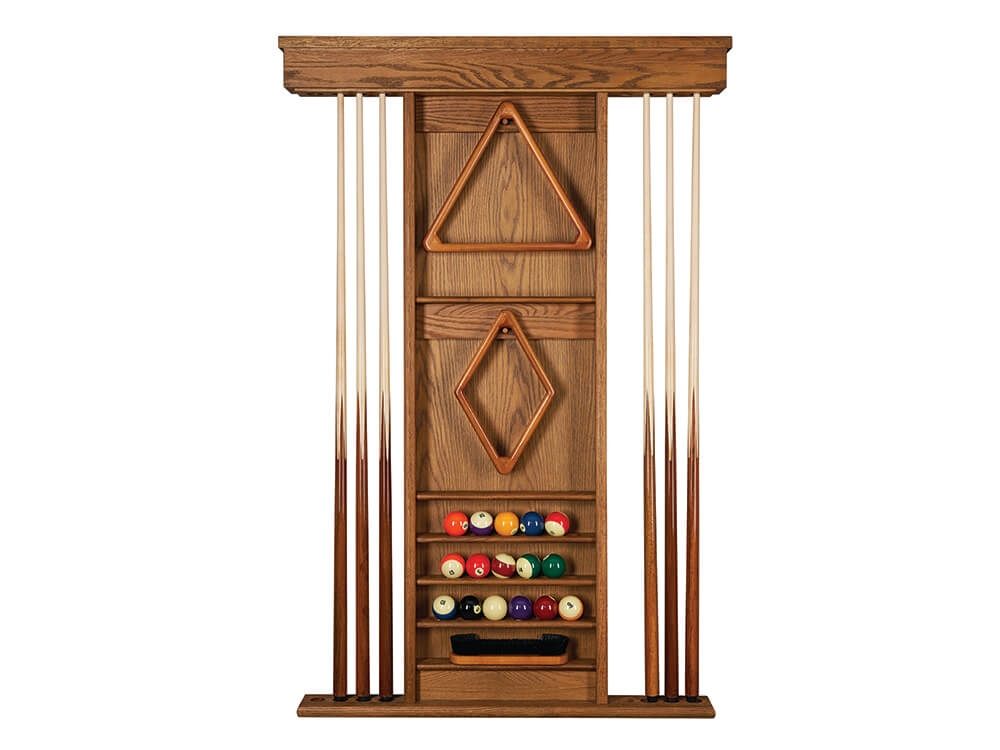 Rustic Oak Wall Rack Wall Mounted Cue Rack Presidential Billiards