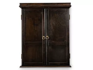 Classic Gray Walnut Dartboard Cabinet