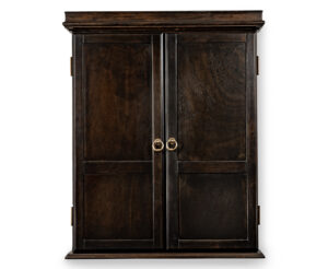 Classic Gray Walnut Dartboard Cabinet