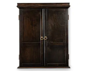 Classic Gray Walnut Dartboard Cabinet