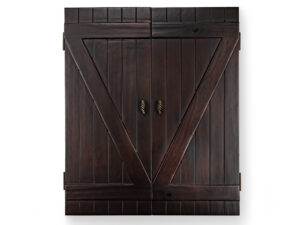 Rustic Chocolate Dartboard Cabinet