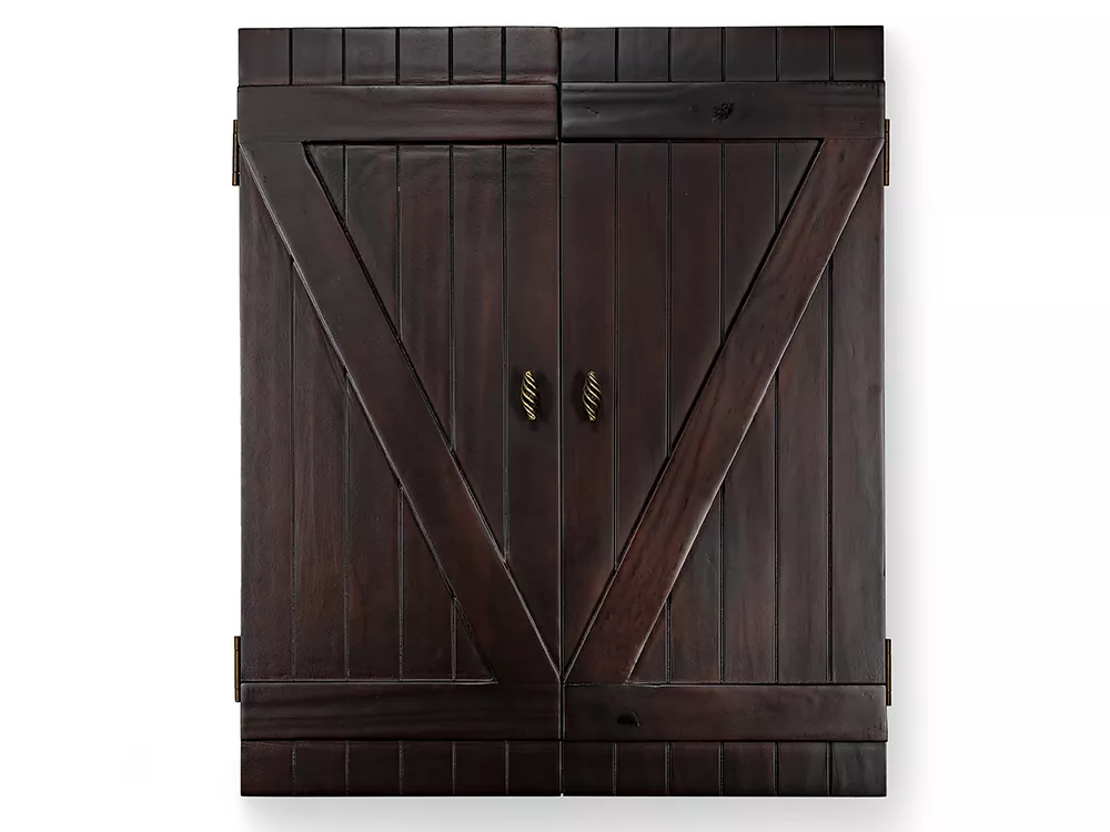 Rustic Chocolate Dartboard Cabinet