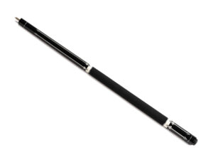 Black pool cue with ivory inlay
