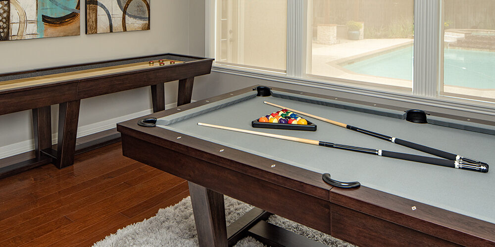 game room collection pool table and shuffleboard