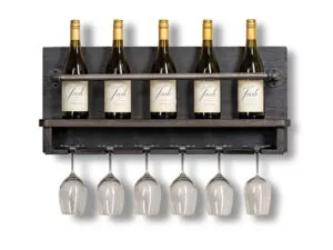 Stylish pool room bar furniture charcoal Gray bar shelf for wine and glasses