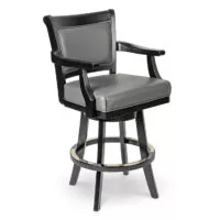 grey leather bar stool