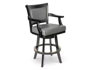 grey leather bar stool
