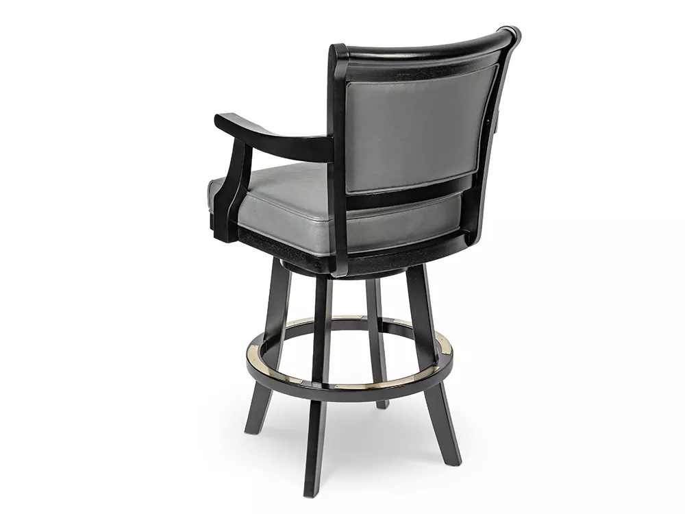 grey leather bar stool