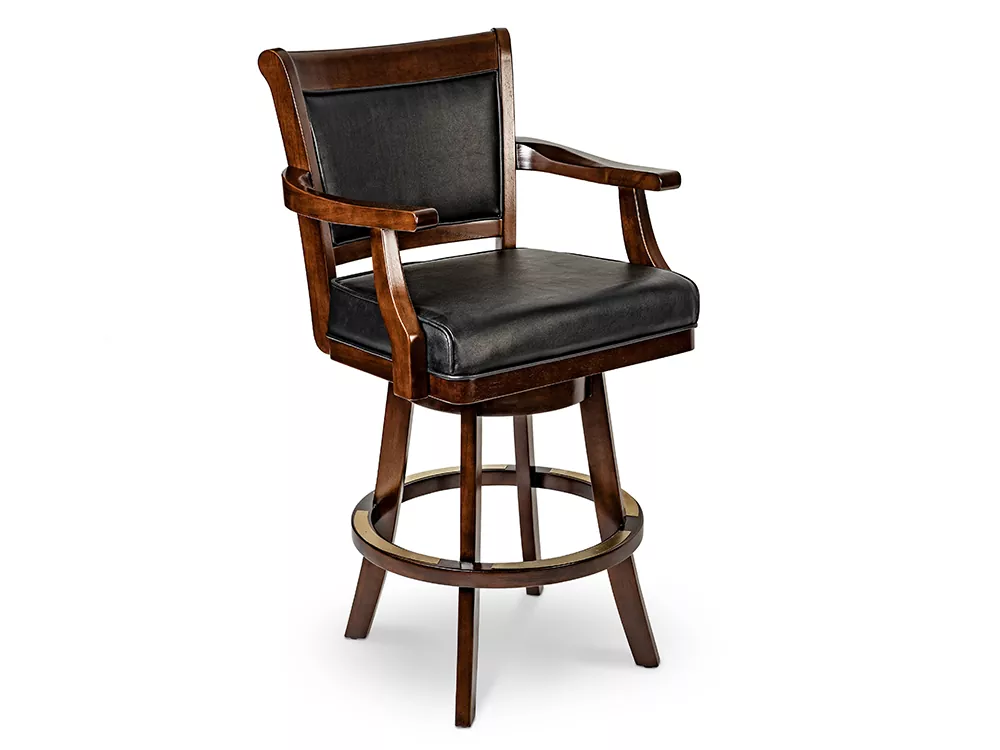 Black leather bar stool