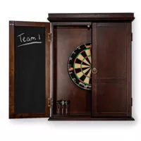 Half Opened Classic Dartboard Cabinet in Espresso