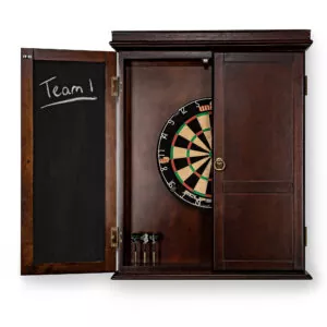 Half Opened Classic Dartboard Cabinet in Espresso