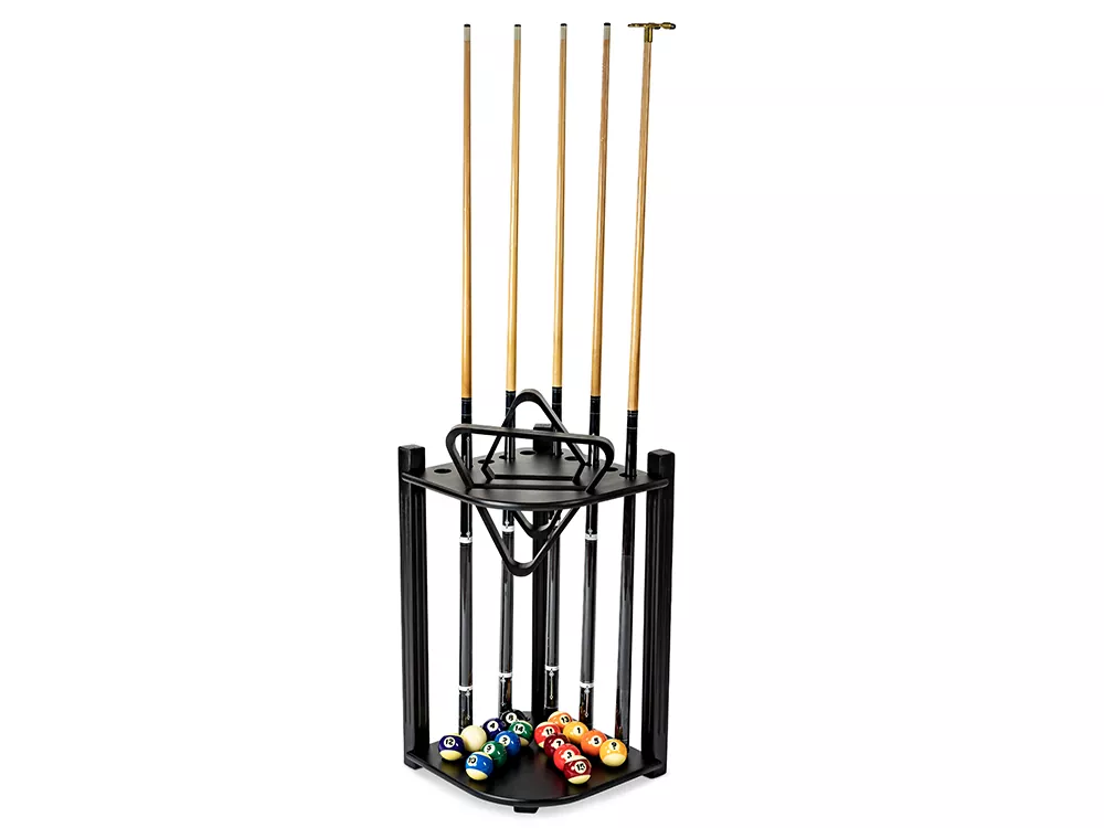 corner pool cue storage rack